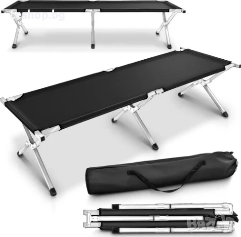 Къмпинг легло TRESKO XXL 190 x 64 x 44 см метална тръба - товароносимост до 150 кг , снимка 4 - Къмпинг мебели - 51411061
