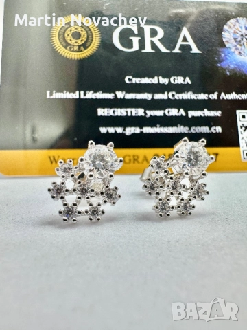 Сребърни обеци с мойсанит (Диамант) 0.5 карата