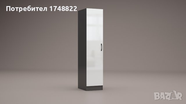 Гардероб Аполо 7 антрацит гланц / бял гланц, снимка 1