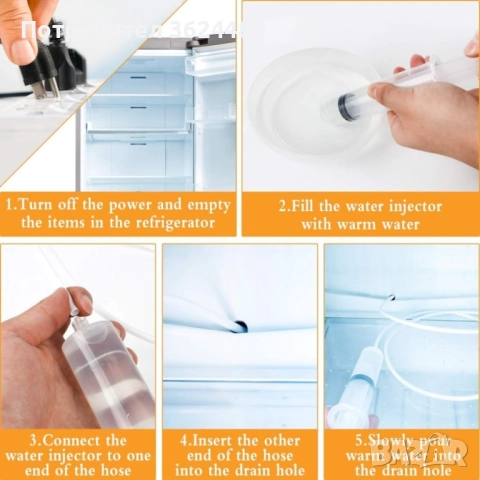 Комплект за почистване на запушен дренаж на хладилник 4155, снимка 7 - Други стоки за дома - 52483963