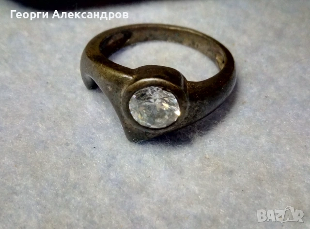 Старинен СКЪПОЦЕНЕН СРЕБЪРЕН ПРЪСТЕН Оксидирано СРЕБРО 800 с Ювелирно Фасетиран БЛЕСТЯЩ КАМЪК, снимка 3 - Антикварни и старинни предмети - 54307112