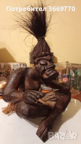 Африканска фигура дървена колекционерска, снимка 2 - Антикварни и старинни предмети - 48327176