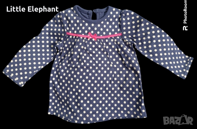 Блузка с дълъг ръкав за момиченце на 9-12 месеца,точки"Little points",Англия/нова