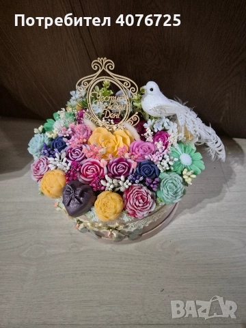 Кутия с ароматни сапунени цветя , снимка 2 - Подаръци за рожден ден - 52598442