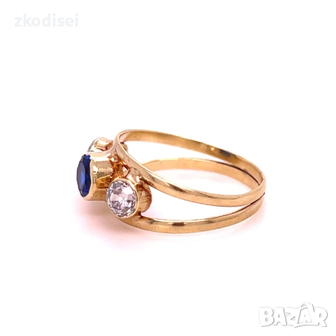 Златен детски пръстен 1,51гр. размер:45 14кр. проба:585 модел:37060-1, снимка 2 - Пръстени - 53347985