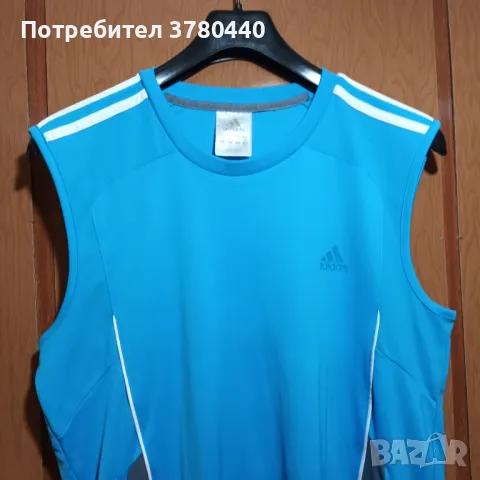 Нова синя тениска без ръкави"Адидас", снимка 2 - Тениски - 50186139