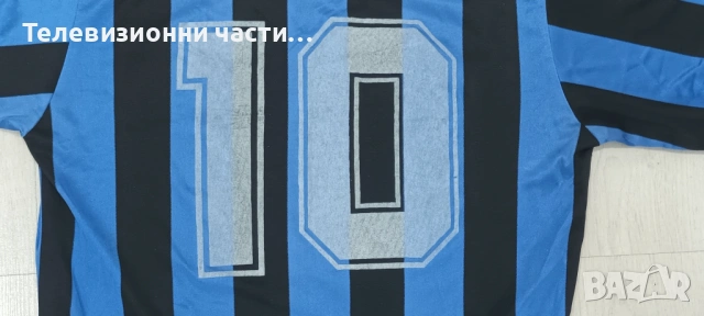 Ретро винтидж футболна тениска фланелка Puma #10 черно-синьо райе,размер XL, снимка 5 - Спортни дрехи, екипи - 54236111