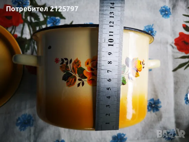 Стара емайлирана тенджера, снимка 8 - Антикварни и старинни предмети - 50057586