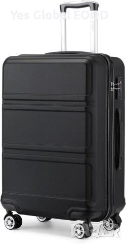 KONO твърд куфар на колелца 36 л с TSA ключалка черен, снимка 7 - Куфари - 52332907