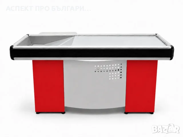Необорудван касов модул 1,6м/1,5м червен/светлосив (RAL 3000/RAL 9006), снимка 2 - Оборудване за магазин - 56103016