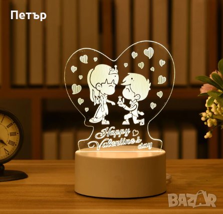 3D LED нощна лампа, коледа, лед лампа, love, коледа, happy birthday, снимка 6 - Настолни лампи - 37442632