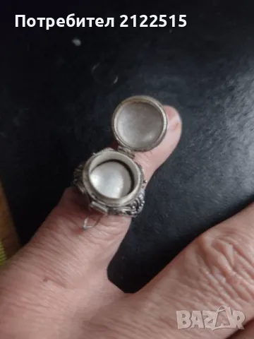 сребърен пръстен с тайник, снимка 3 - Пръстени - 49119538