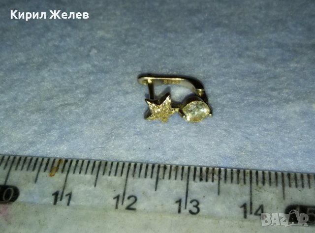 ПРЕКРАСНА АНГЛИЙСКА СКЪПОЦЕННА СРЕБЪРНА АРТ ОБЕЦА СРЕБРО S925 със ЗВЕЗДИЧКА и ЦИРКОНИ 40357, снимка 9 - Обеци - 42406357