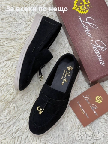 Loro Piana Дамски Велурени Черни Ежедневни Обувки Лоро Пиана Код E1292