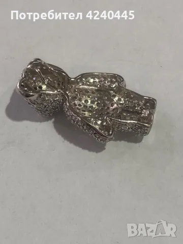 Сребърна висулка мече, снимка 4 - Колиета, медальони, синджири - 50312390