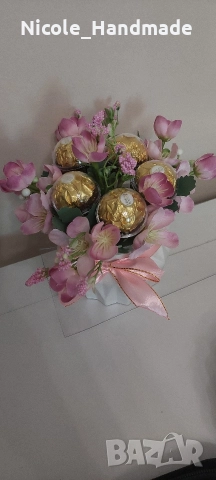 Букети с бонбони и цветя, снимка 6 - Други - 52738755