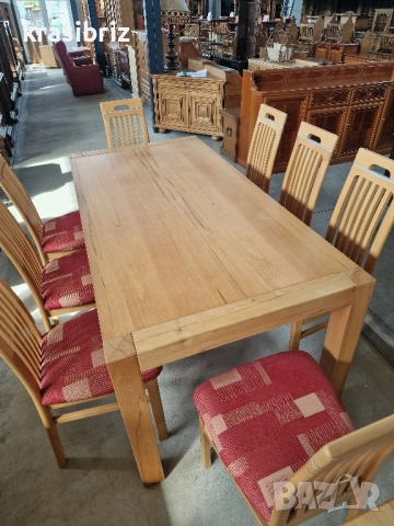 К-т Масивна Разтегателна Трапезна Маса с 8 бр.Стола-внос от Германия!, снимка 4 - Маси - 52152830