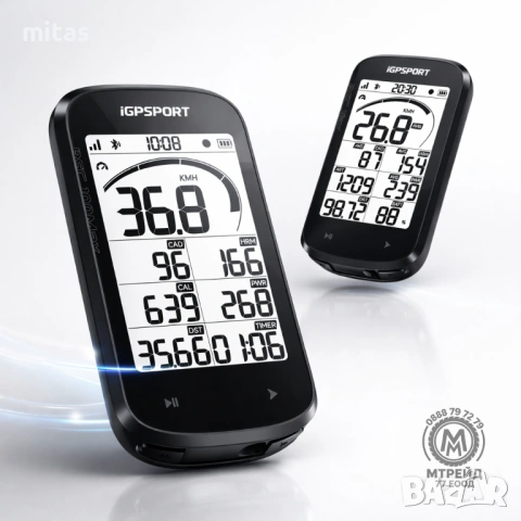 GPS вело компютър IGPSPORT BSC-100 MAX, Дисплей: 3.0", до 40 часа работа, Тегло: 68 г