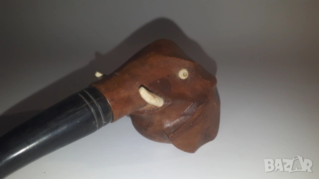 Дървена лула с формата на слон, снимка 2 - Антикварни и старинни предмети - 53358517