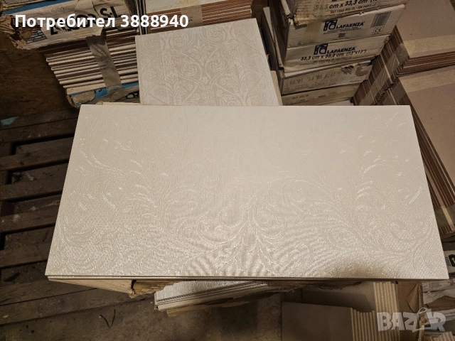 Гранитогресни плочки "Lafaenza"- крем/флорални/релефни , снимка 2 - Гранитогрес и плочки - 52361437