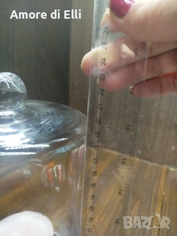 Висок стъклен купол (Cloche) – 26 см, за декорация на свещи и сладкиши, снимка 3 - Прибори за хранене, готвене и сервиране - 53918712