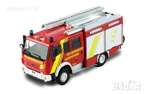 Mercedes-Benz LF 16/12 Ziegler Hannove пожарна 1995 - мащаб 1:43 на IXO нов в PVC дисплей-кейс