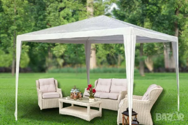 🏡 БЯЛА ШАТРА HERLY 3x3x2.5 м от BB Construction 🎪 Стил, сянка и защита – навсякъде с вас!, снимка 1