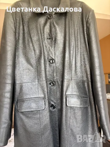 Дамско кожено манто XXL, снимка 2 - Палта, манта - 47661607