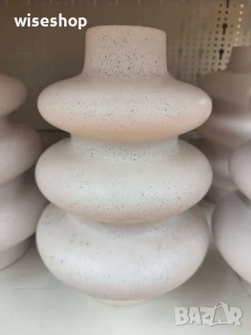 Керамична ваза с3 пръстена пясък - 28 см., снимка 1