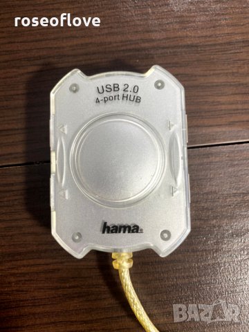 HAMA USB хъб/hub 2.0 1:4, снимка 2 - Кабели и адаптери - 29597876