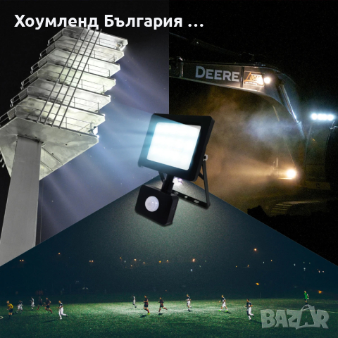 Външна лампа с фотоклетка ЛЕД прожектор с датчик , снимка 2 - Лед осветление - 44781526