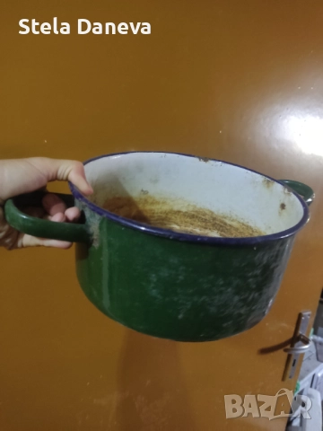 Стари емайлирани съдове за саксии/декорация, снимка 3 - Антикварни и старинни предмети - 51624852