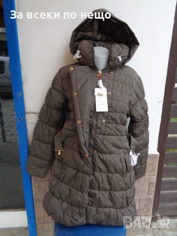 Дамско Ватирано Дълго Зимно Яке С Качулка И Колан Код SV-7, снимка 3 - Якета - 52499314