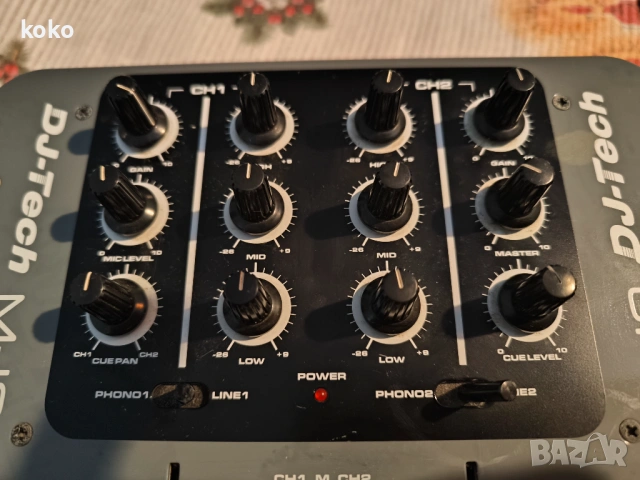Dj mixer DJ Tech миксер смесител пулт за музика , снимка 4 - Ресийвъри, усилватели, смесителни пултове - 54250798