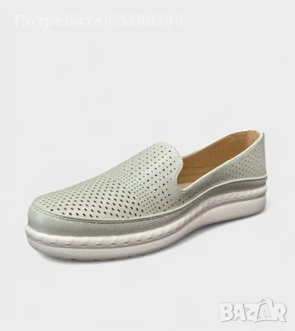 Елегантни дамски лоуфъри с олекотена подметка модел: A2373-2 WHITE, снимка 2 - Дамски ежедневни обувки - 50071539