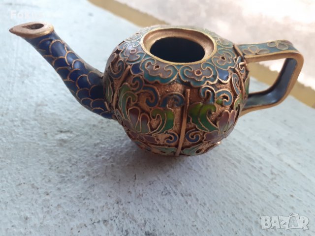 Малко чайниче Клоазоне, снимка 1 - Антикварни и старинни предмети - 34348497
