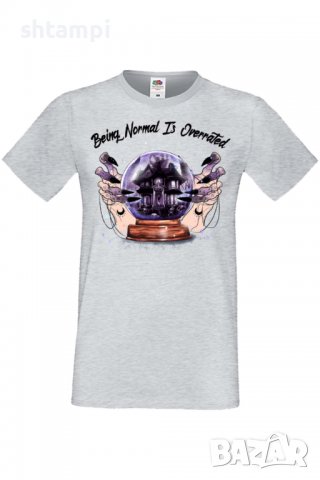 Мъжка тениска Being Normal Is Overrated,Halloween,Хелоуин,Празник,Забавление,Изненада,Обичаи,, снимка 4 - Тениски - 38132831
