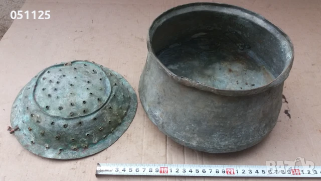 ковано възрожденско бакърче за вино с цедка , снимка 6 - Антикварни и старинни предмети - 50596590