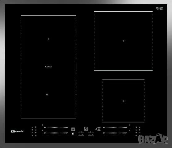 Висококачествен Индукционен Котлон/Плот за Вграждане Bauknecht BS 7160C FT Flexi Duo 4 Зони Индукция