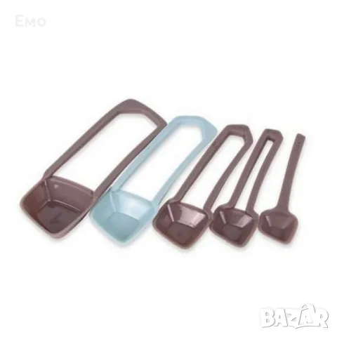 Комплект мерителни лъжички, кафяви, сини, снимка 4 - Аксесоари за кухня - 48595818