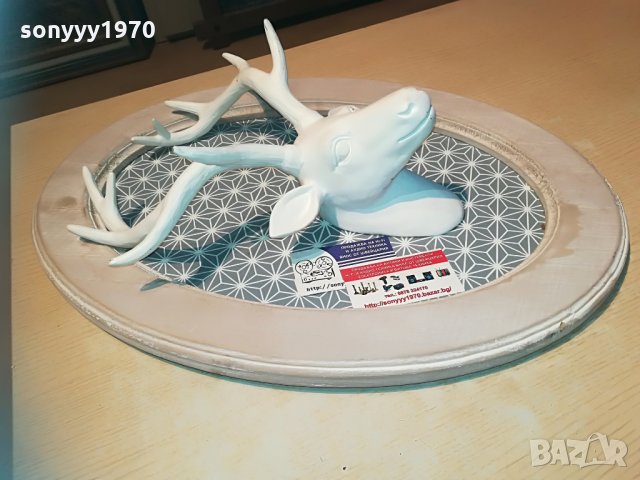 елен с рога в рамка-made in france-55х40х15см, снимка 4 - Колекции - 29842405