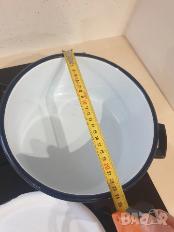 Стара емайлирана тенджера, снимка 3 - Съдове за готвене - 52678070