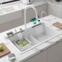 Умна кухненска мивка с изтеглящ се кран – LED дисплей, снимка 1