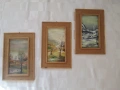 3 картини, 3 сезона, масло, фазер, подпис ,24х25см., снимка 8