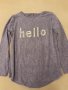 Лилава блуза Хелло - изключително приятна материя - мека , удобна, красива . Бродиран надпис с перли, снимка 3