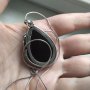 Изумителен сребърен пендант с рядък зелен кехлибар , снимка 9
