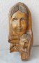 Света Богородица, дърворезба, 25 см, снимка 1 - Пана - 42322130