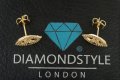 Позлатени дамски обеци с форма на Око марка Diamond style, снимка 3