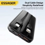Преносима батерия Essager ES-D023 PD 20000 mAh с 2 вградени кабела Lightning, Type-C, снимка 2