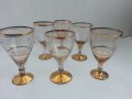 Ретро стъклени чаши с позлата гравирани , снимка 1 - Антикварни и старинни предмети - 29996600